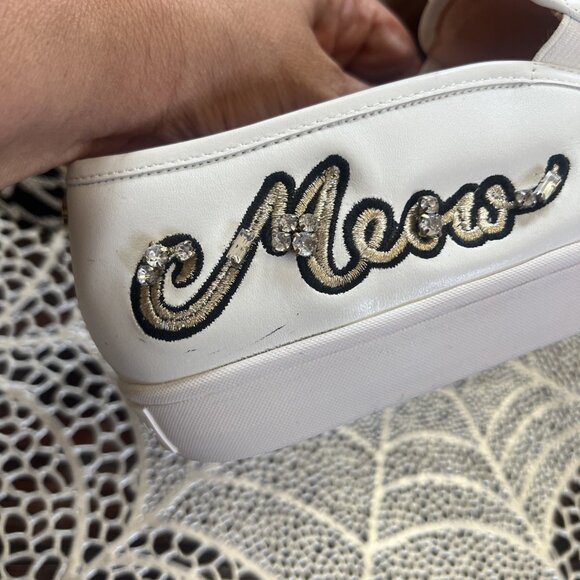 Kate Spade Lizbeth Women's Sneakers White Leather Cats Meow Slip-On Shoes 10 - Picture 9 of 13